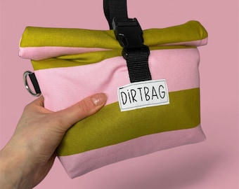 Dirtbag-zwemtas. Waterbestendige tas met efficiënt sluitsysteem.