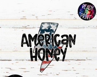 American Honey PNG Patriotic Design Instant Download Patriotic Brushstroke