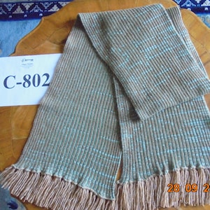 vicuna and cashmere scarf, hand knitted , with fringes. Yarn by Cariaggi and Loro Piana.
