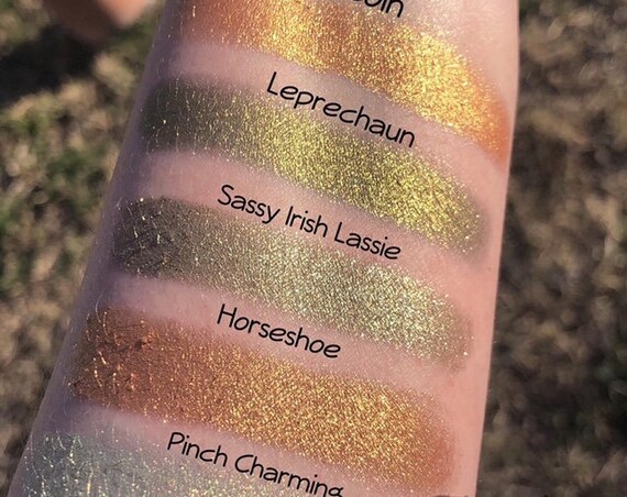 MISCHIEF & MALARKEY Bundle Pressed Pigment Eyeshadow Duochrome Indie Make up Indie Eyeshadow Gold Green Blue