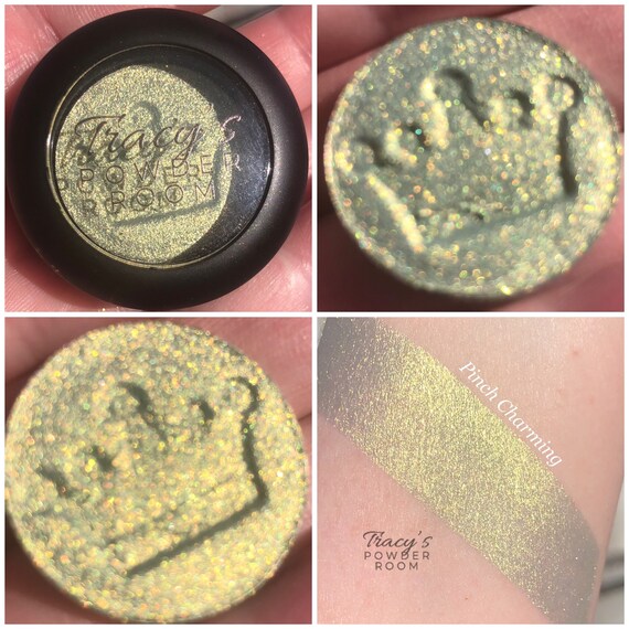 PINCH CHARMING Pressed Pigment Eyeshadow Duochrome Light Blue Gold Indie Eyeshadow Indie Make Up Shimmer Eyeshadow Sparkly Eyeshadow