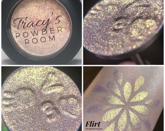 Sombra de ojos con pigmento prensado FLIRT Sombra de ojos Indie Makeup Sombra de ojos rosa Sombra de ojos dorada Iluminador brillante Duochrome