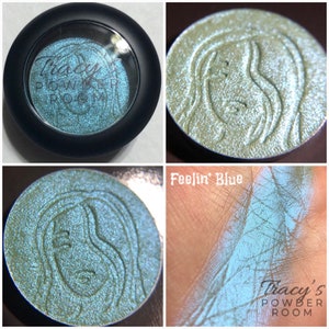 Feelin' Blue Pressed Pigment Eyeshadow Indie Make Up Indie Eyeshadow Duochrome