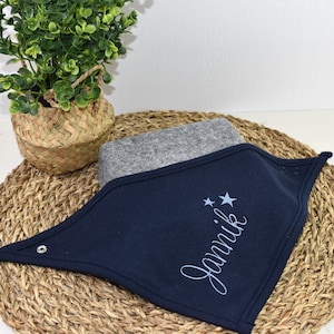 Baby - toddlers - neckerchief, personalised, navy blue, adjustable in size