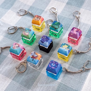 Poke Series 1 - Light Up Clicky Keycap Keychain (Blue Clicky Switches)