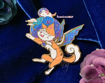 Space Cat Enamel Pin (1.75 x 1.5 inches)