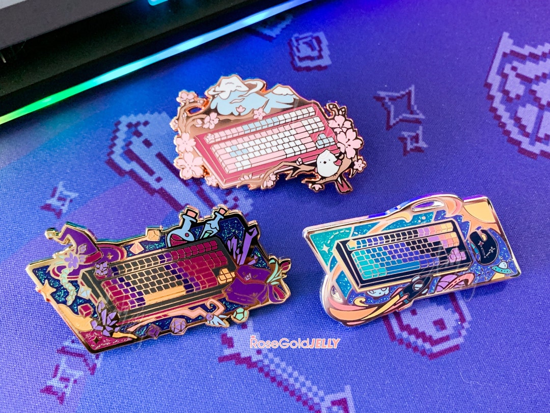Keyboard Enamel Pins 2 X 1 Inches Etsy