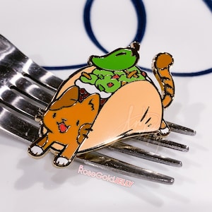 Taco Cat Enamel Pin (1.5 inches)