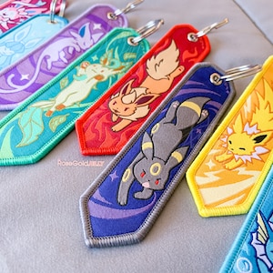 Eeveelution Woven Jet Tag Keychain (1.25 x 5 inch)