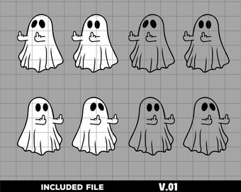 Ghost middelvinger SVG PNG, Halloween svg png, Halloween Ghost gesneden bestand, Cute Ghost Halloween svg png