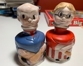Rare Antique Ma and Pa Carters Inx Inkwells Made In Germany Hand Painted Porcelain.