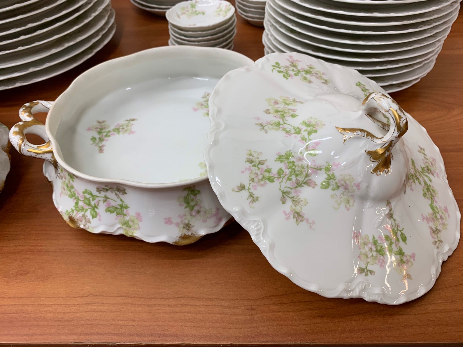 Vaisselle Limoges Set Haviland The Montebello Green Floral Etsy