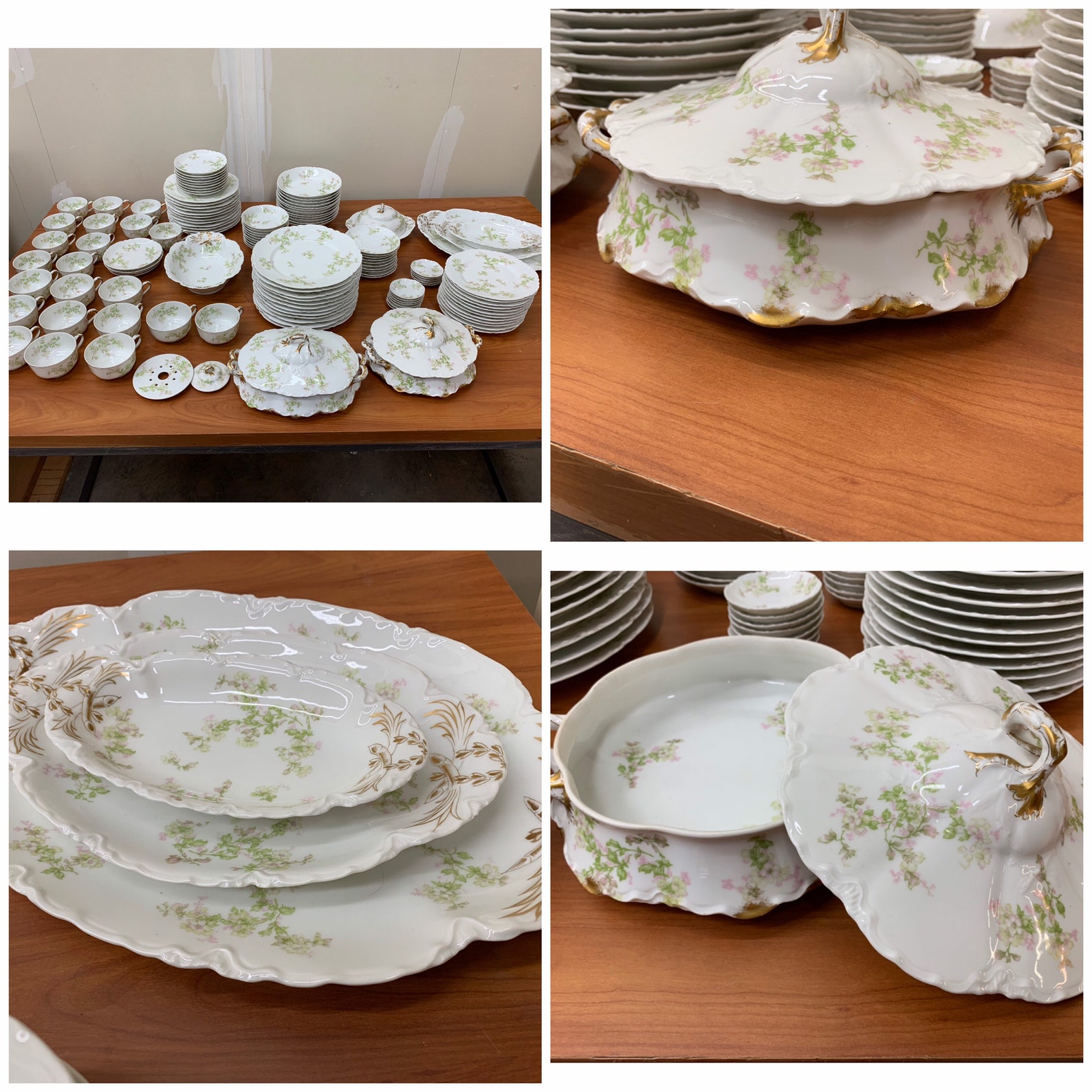 Limoges Dinnerware Set Haviland The Montebello Green Floral Etsy