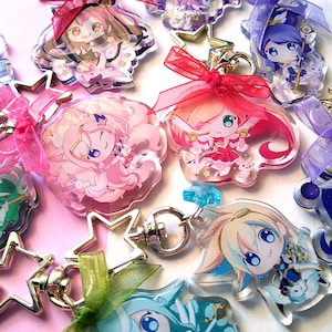 Star Guardian Glitter acrylic charms