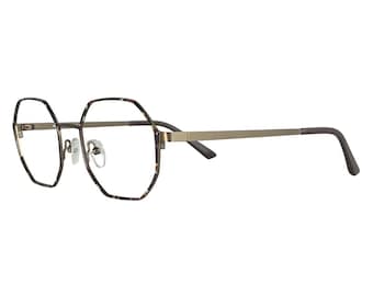 Gafas graduadas Nat Coco NC1384 marrón y burdeos 49-20-140 octagonales