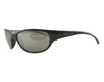 Triton Cyclone 2 ronde zonnebril zwart met grijs gepolariseerd 58-21-125 Rx Ready