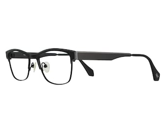 Nat Coco NC1192 Black & Purple 50-18-135 Semi Cat Eye Metal Eyeglasses Rx Ready