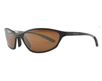 Triton Seaside 7 zwart met bruin gepolariseerd 59-20-125 Cat Eye-zonnebril Rx Ready