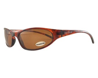 Triton Neptune 1-delige schildpad met gepolariseerd bruin G 56-20-125 ovale zonnebril Rx Ready