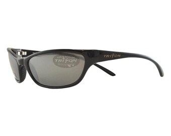 Triton Poseidon 2 zwart met grijs gepolariseerd 60-21-125 Cat Eye-zonnebril Rx Ready