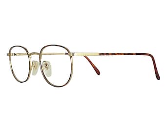 H&M Amber/gold 47-18-140 Round Metal Eyeglasses Rx Ready