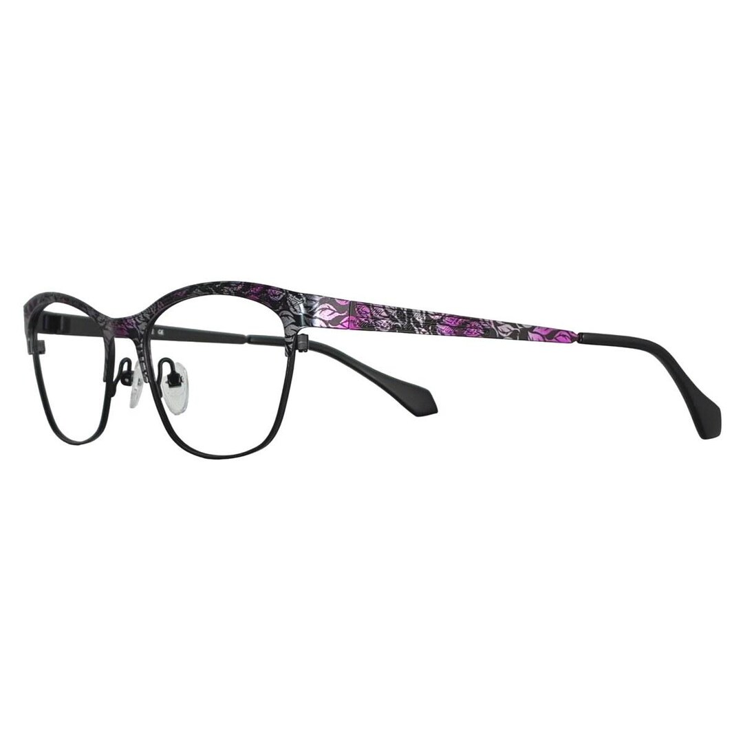 Nat Coco NC1347 Black/multi & Violet/multi 53-17-135 Cat Eye Eyeglasses ...