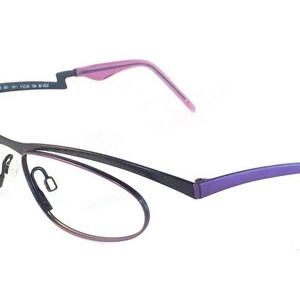 Vintage Neostyle Eos 08 487 Violet Black Hand Made Germany Eyeglasses Frame Rx Lenses Available