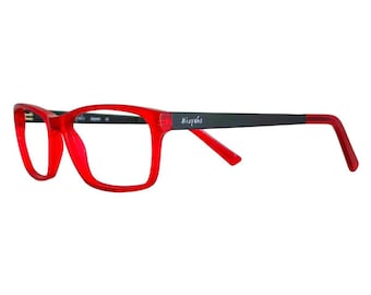 Mizyake MZ4339 Red/Blk & Violet 49-15-135 Rectangle Plastic Eyeglasses Rx Ready