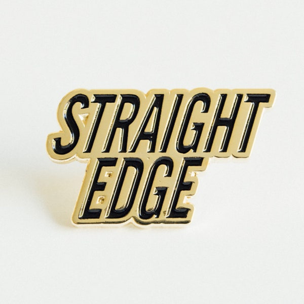 Straight Edge Lapel Pin in Black and Gold