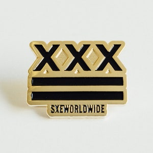 SXE Flag Straight Edge Lapel Pin in Black and Gold