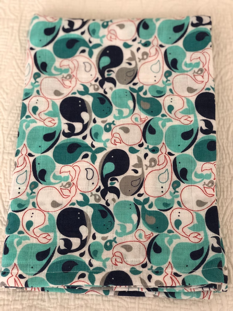 blue Also available in other fabrics Receiving Blanket newborn boy gift teal baby blanket baby blanket Swaddle blanket double gauze