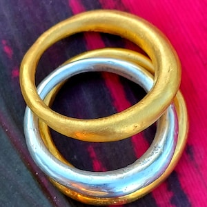 24k Gold Band - 24k Gold Wedding Band - Recycled Gold Ring - Organic Wedding Band - Chunky Gold Ring - Forged Ring - Organic Jewelry - 24k