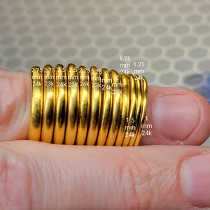 24k Gold Band - 24k Band - 24K Ring - .9999 Gold Ring- 1.25mm - 2.75mm Ring - Dainty Gold Ring - Hammered Gold - Rustic Gold Ring