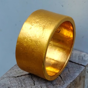 24K Cigar Band - 24k 10mm Ring - 24k Organic Ring - Handmade 24k Ring - Pure Gold Ring - Large 24k Ring - Solid Gold Ring - Pure Gold Ring