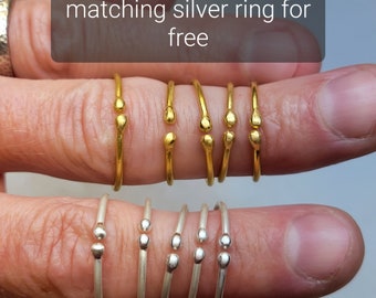 23k Gold Adjustable Ring - 23k Gold Stacking Band - 23k Gold Band - Adjustable Gold Ring - 23k Solid Gold Ring - Gold Horseshoe Ring