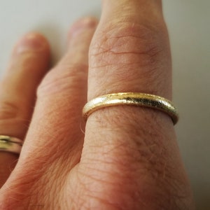 14k Gold Band - Stacking Ring - Recycled Gold Ring - Wedding Band - Statement Ring - Hammered Gold - Dainty Ring - Solid Gold Wedding Band