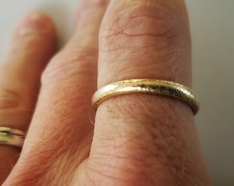 14k Gold Band - Stacking Ring - Recycled Gold Ring - Wedding Band - Statement Ring - Hammered Gold - Dainty Ring - Solid Gold Wedding Band