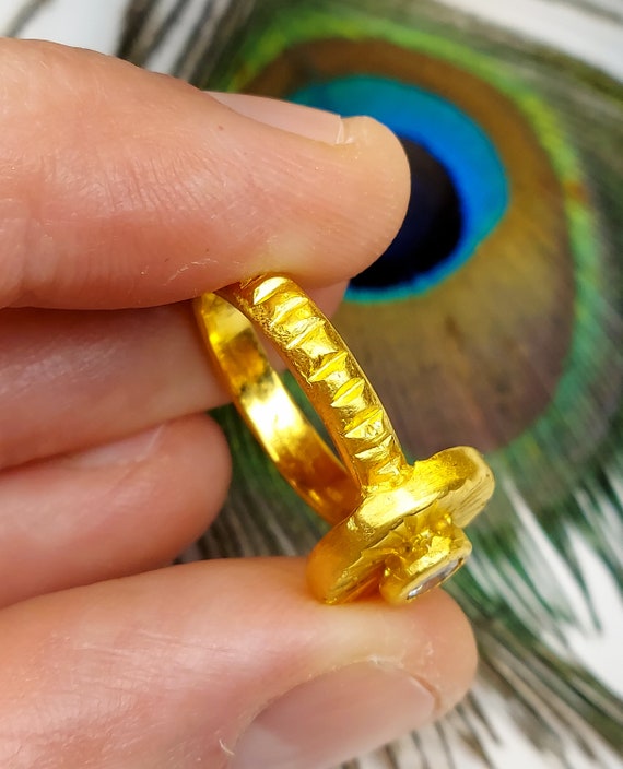 24k Gold Nugget Ring for Men
