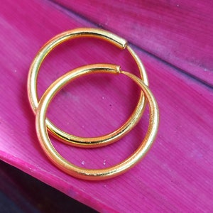 24 kt gouden oorbellen - 24 kt oorbellen - 24 kt oorringen - 1,5 mm gouden oorbellen - 15 gauge oorbellen - massief 24-karaats goud - gouden oorbellen -