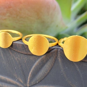 24k Gold Signet Ring - Recycled Gold Ring - Handmade Wedding Band - Chunky Gold Ring - .9999 Gold - Rustic Gold Ring