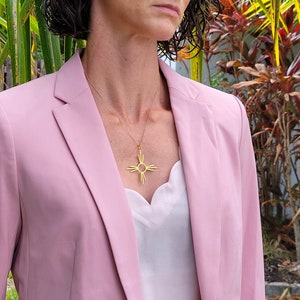 24k Gold Cross - 24k Gold Zia - 24K Gold Necklace - Gold Cross - 24k Gold - Handmade Gold Cross - 24k Gold Charm