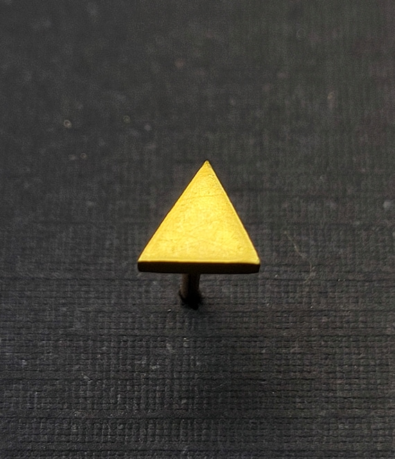 Pyramid Stud Earrings - 24K Gold