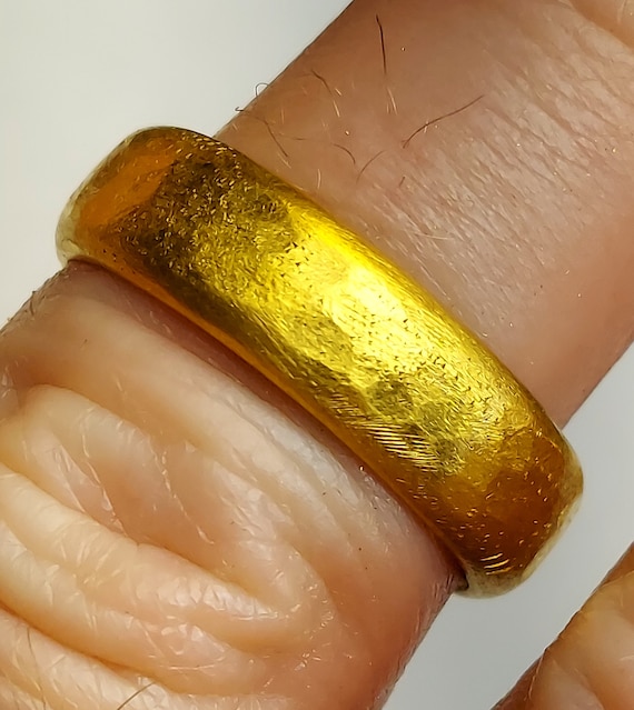 Buy 24k Gold Band 24k Gold Wedding Band Recycled Gold Ring Handmade Wedding  Band Chunky Gold Ring Hammered Gold Rustic Gold Ring Online in India - Etsy