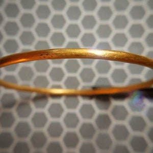 24k Gold Bangle - 24k Gold Bracelet - Gold Bangle - Recycled Gold Bangle - Chunky Gold Bracelet - 3MM Gold Bangle - Rustic Gold Bangle