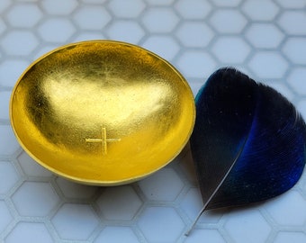 24k Gold Dish - 24k Gold Jewelry Dish - 24k Gold Bowl- Gold Jewelry Dish - Solid Gold Bowl - Rustic Gold Dish