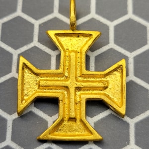 24k Gold Cross - 24k Gold Pendant - Recycled Gold Jewelry - Solid Gold Cross - Religious Icon - Antique Cross -  Gold Rosary - Golden Cross