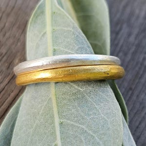 24k Gold Band - 24k Gold Wedding Band - Recycled Gold Ring - Organic Wedding Band - Chunky Ring - Natural Gold Ring - Handmade Gold Ring