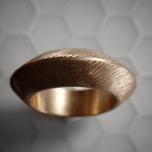 18k Gold Band - 18k Gold Wedding Band - Handmade Wedding Band - Chunky Gold Ring - Hammered Gold Ring- Rustic Gold Ring - Large Gold Ring
