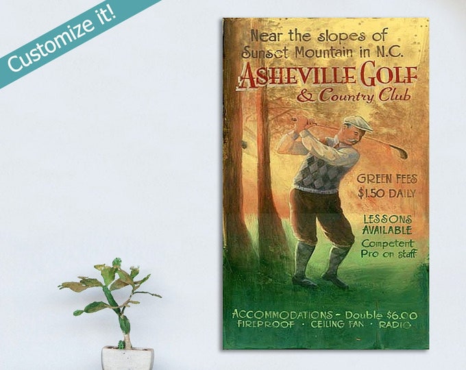 Personalized Vintage Golf Sign, Custom Golf Wall Art Printed on Wood, Golfing Gifts, Golf Man Cave Sign,Wooden Signs - Better than a Poster!