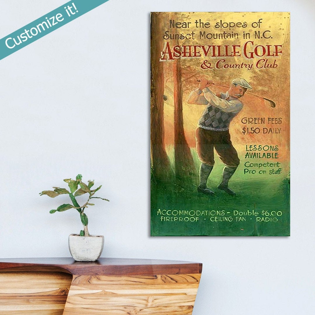 Personalized Vintage Golf Sign Custom Golf Wall Art Printed - Etsy